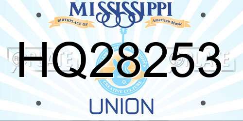 HQ28253 Mississippi License Plate