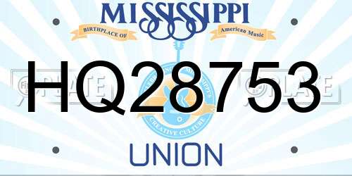 HQ28753 Mississippi License Plate