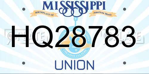 HQ28783 Mississippi License Plate