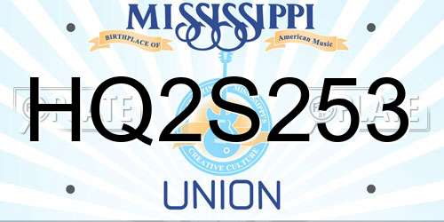 HQ2S253 Mississippi License Plate