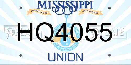 HQ4055 Mississippi License Plate