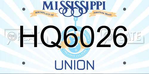 HQ6026 Mississippi License Plate
