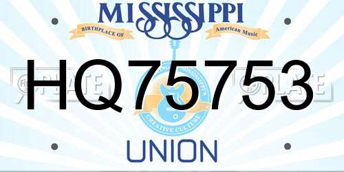 HQ75753 Mississippi License Plate