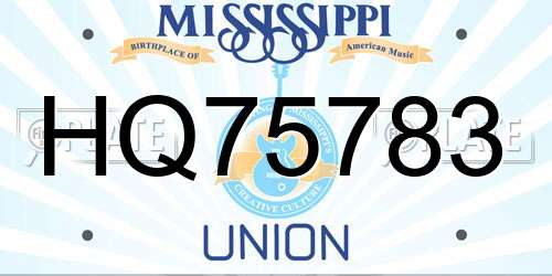 HQ75783 Mississippi License Plate