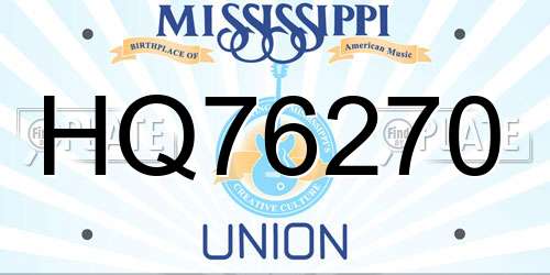HQ76270 Mississippi License Plate