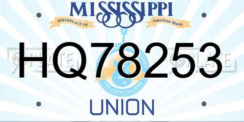 HQ78253 Mississippi License Plate