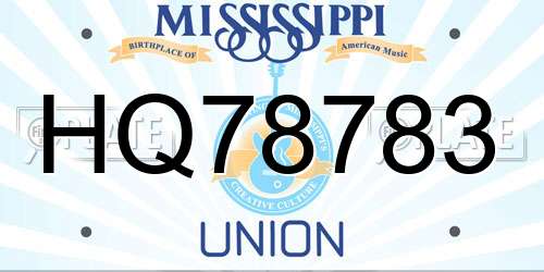 HQ78783 Mississippi License Plate