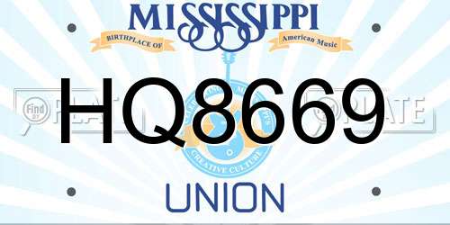 HQ8669 Mississippi License Plate