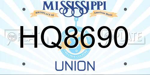 HQ8690 Mississippi License Plate