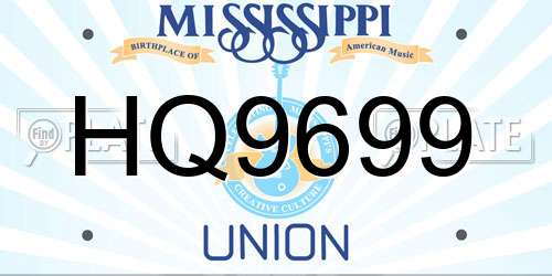 HQ9699 Mississippi License Plate