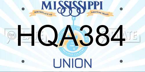 HQA384 Mississippi License Plate
