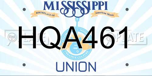 HQA461 Mississippi License Plate
