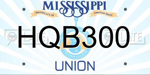HQB300 Mississippi License Plate