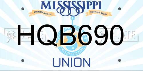 HQB690 Mississippi License Plate