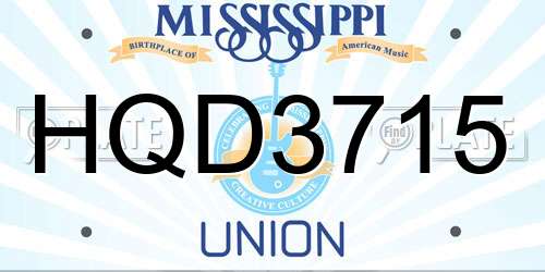 HQD3715 Mississippi License Plate