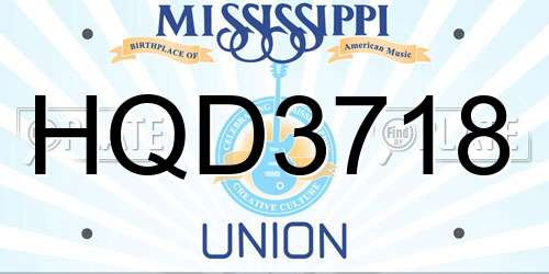 HQD3718 Mississippi License Plate