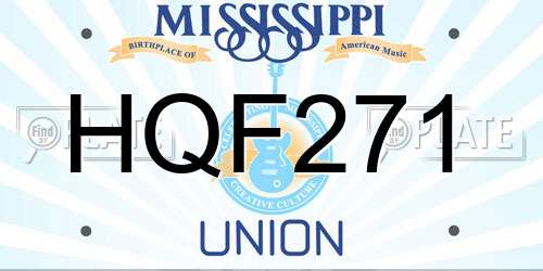 HQF271 Mississippi License Plate