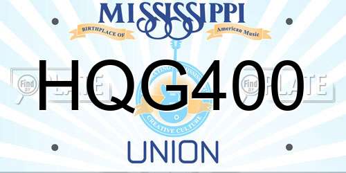 HQG400 Mississippi License Plate