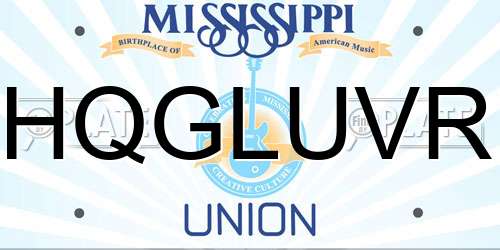 HQGLUVR Mississippi License Plate