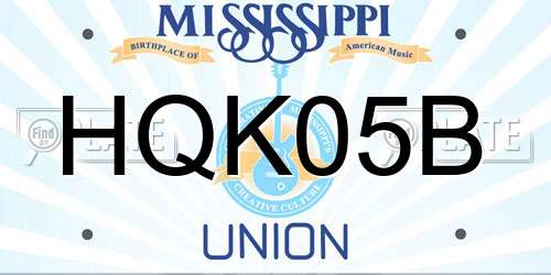 HQK05B Mississippi License Plate
