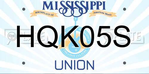 HQK05S Mississippi License Plate