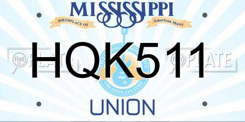 HQK511 Mississippi License Plate
