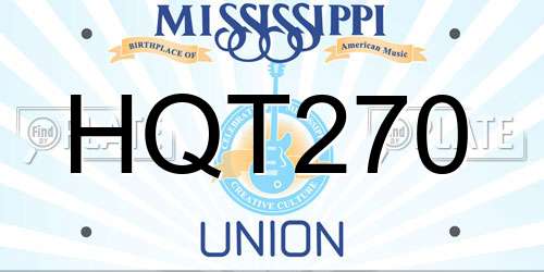 HQT270 Mississippi License Plate