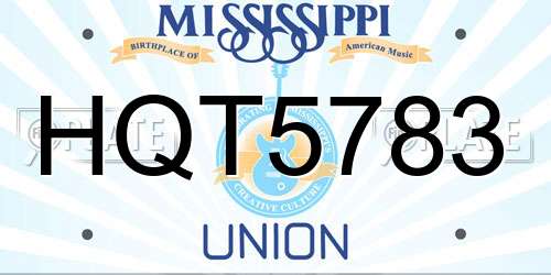 HQT5783 Mississippi License Plate