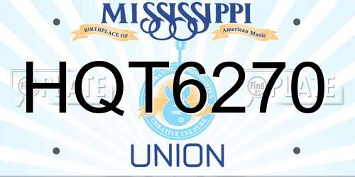 HQT6270 Mississippi License Plate