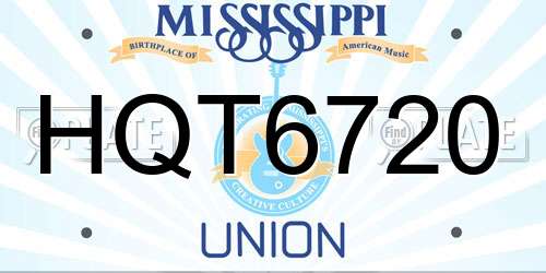 HQT6720 Mississippi License Plate