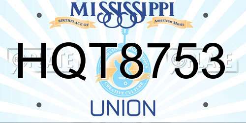 HQT8753 Mississippi License Plate