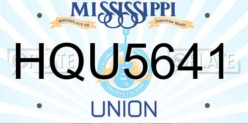 HQU5641 Mississippi License Plate