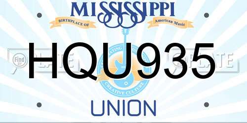 HQU935 Mississippi License Plate