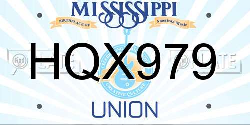 HQX979 Mississippi License Plate