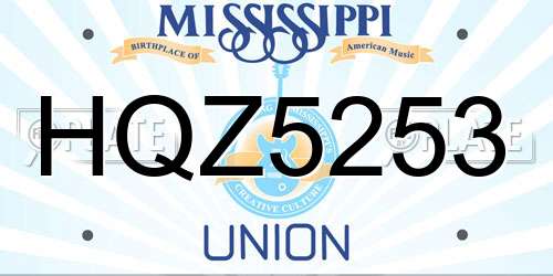 HQZ5253 Mississippi License Plate