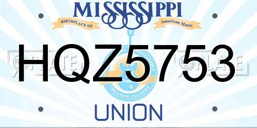 HQZ5753 Mississippi License Plate