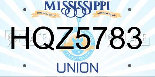 HQZ5783 Mississippi License Plate