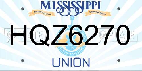 HQZ6270 Mississippi License Plate
