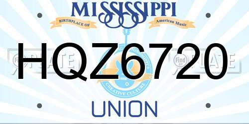 HQZ6720 Mississippi License Plate