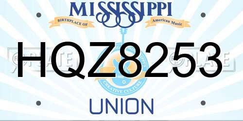 HQZ8253 Mississippi License Plate