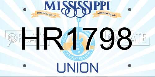 HR1798 Mississippi License Plate
