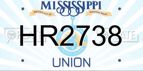HR2738 Mississippi License Plate