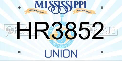 HR3852 Mississippi License Plate