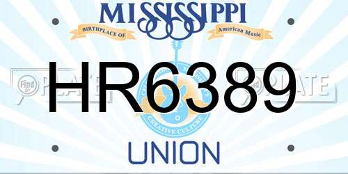 HR6389 Mississippi License Plate