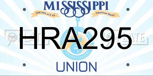 HRA295 Mississippi License Plate