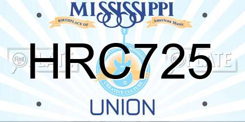 HRC725 Mississippi License Plate