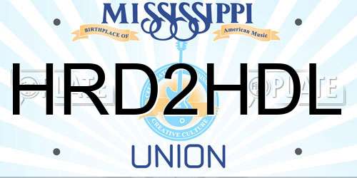 HRD2HDL Mississippi License Plate