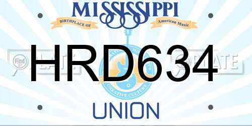 HRD634 Mississippi License Plate