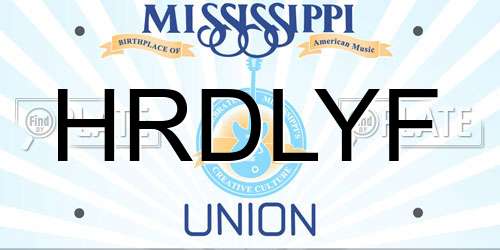 HRDLYF Mississippi License Plate