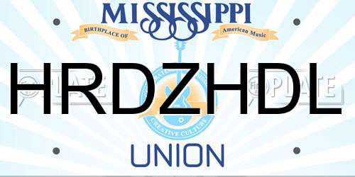 HRDZHDL Mississippi License Plate